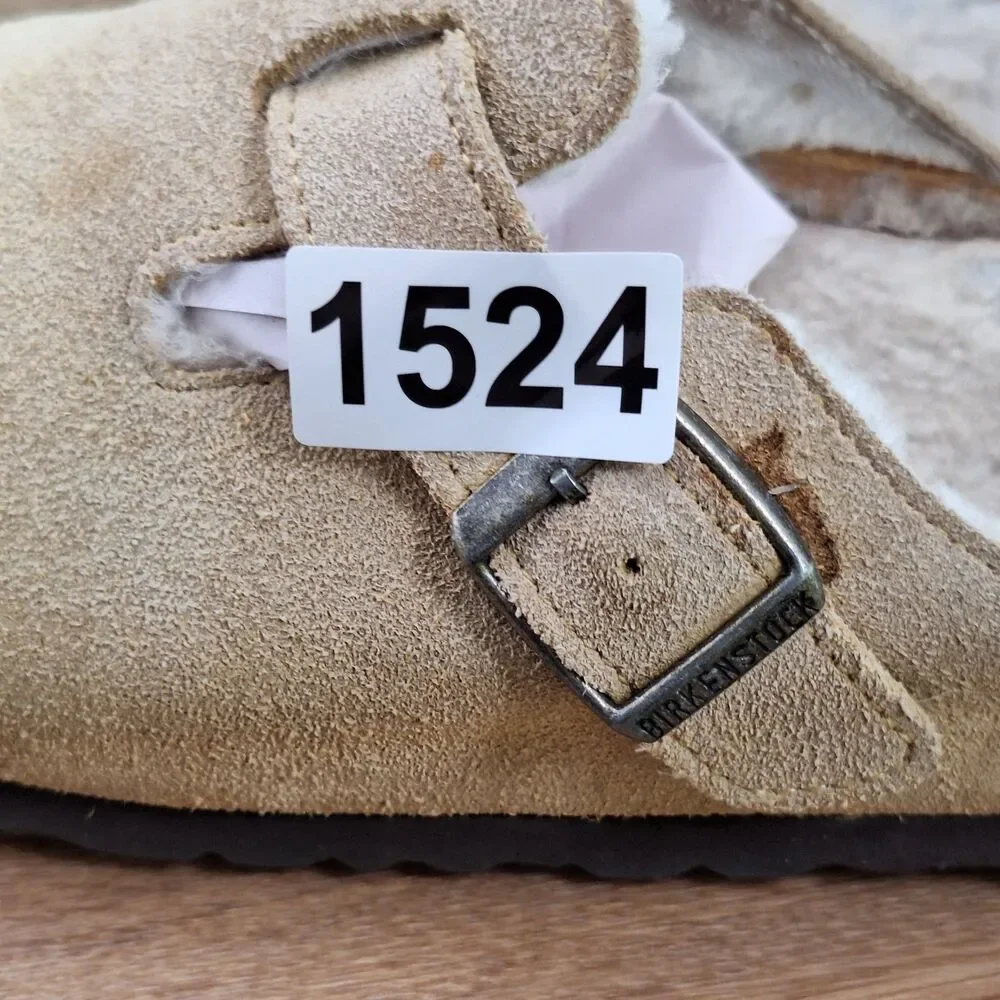 Birkenstock Boston Women's 8 EU 39 Narrow Shearling Clogs Taupe Suede
